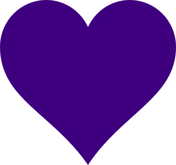 BW purple heart clipart