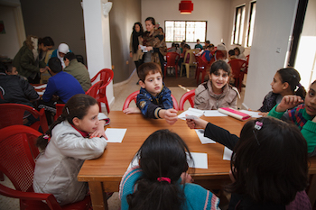 CRP Kids at a table