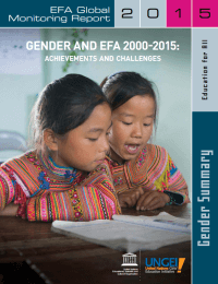 Gender and EFA 2000 2015 Achievements Challenges 200